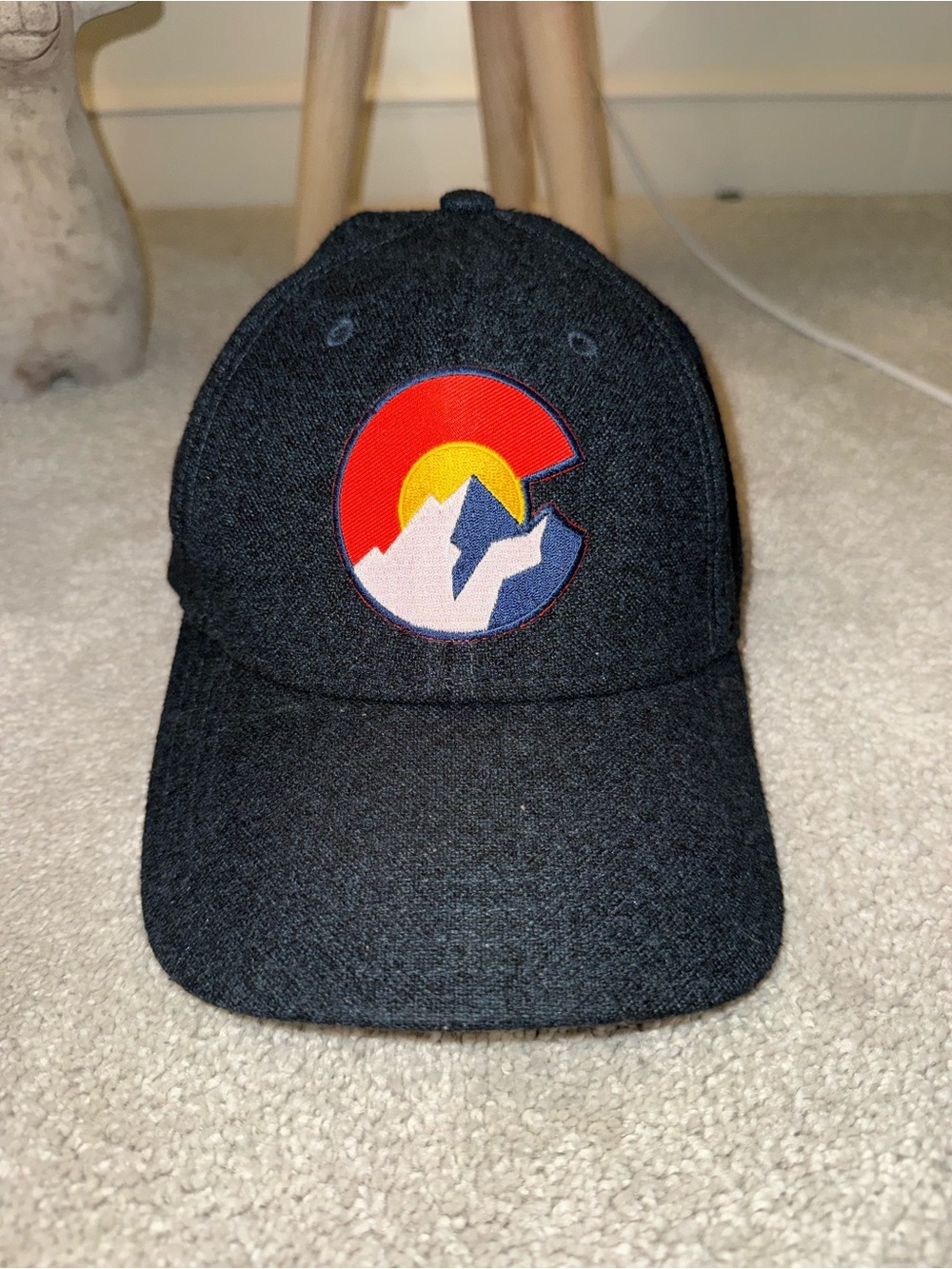 Black Colorado Mountains Adjustable Baseball Cap